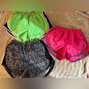 3 Nike Dri-FIT Shorts - Black, Neon Green, Hot Pink Size Small